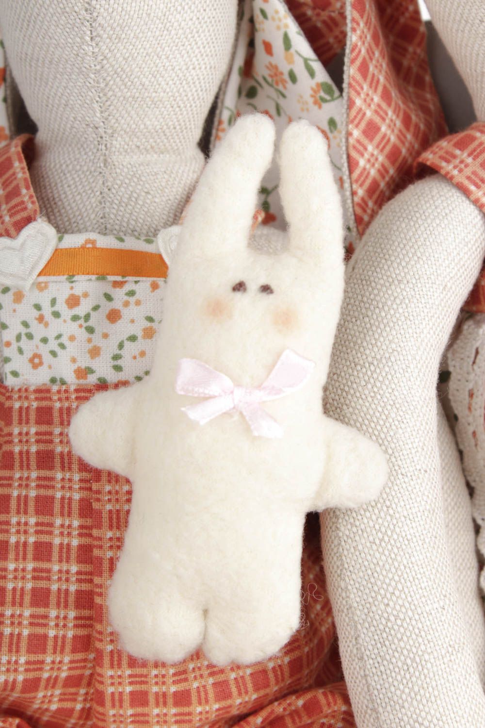 Conejos de peluche hechos a mano animalitos de tela juguetes para bebés  foto 4