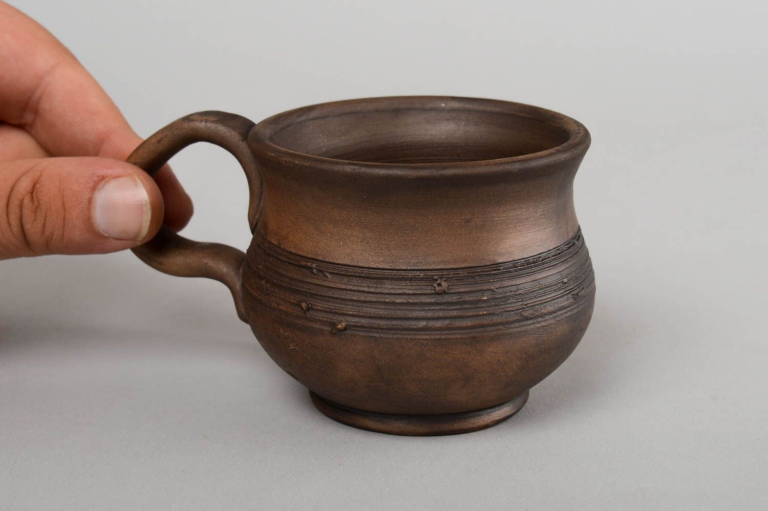 Taza original artesanal de arcilla vasija de barro utensilio de cocina foto 5