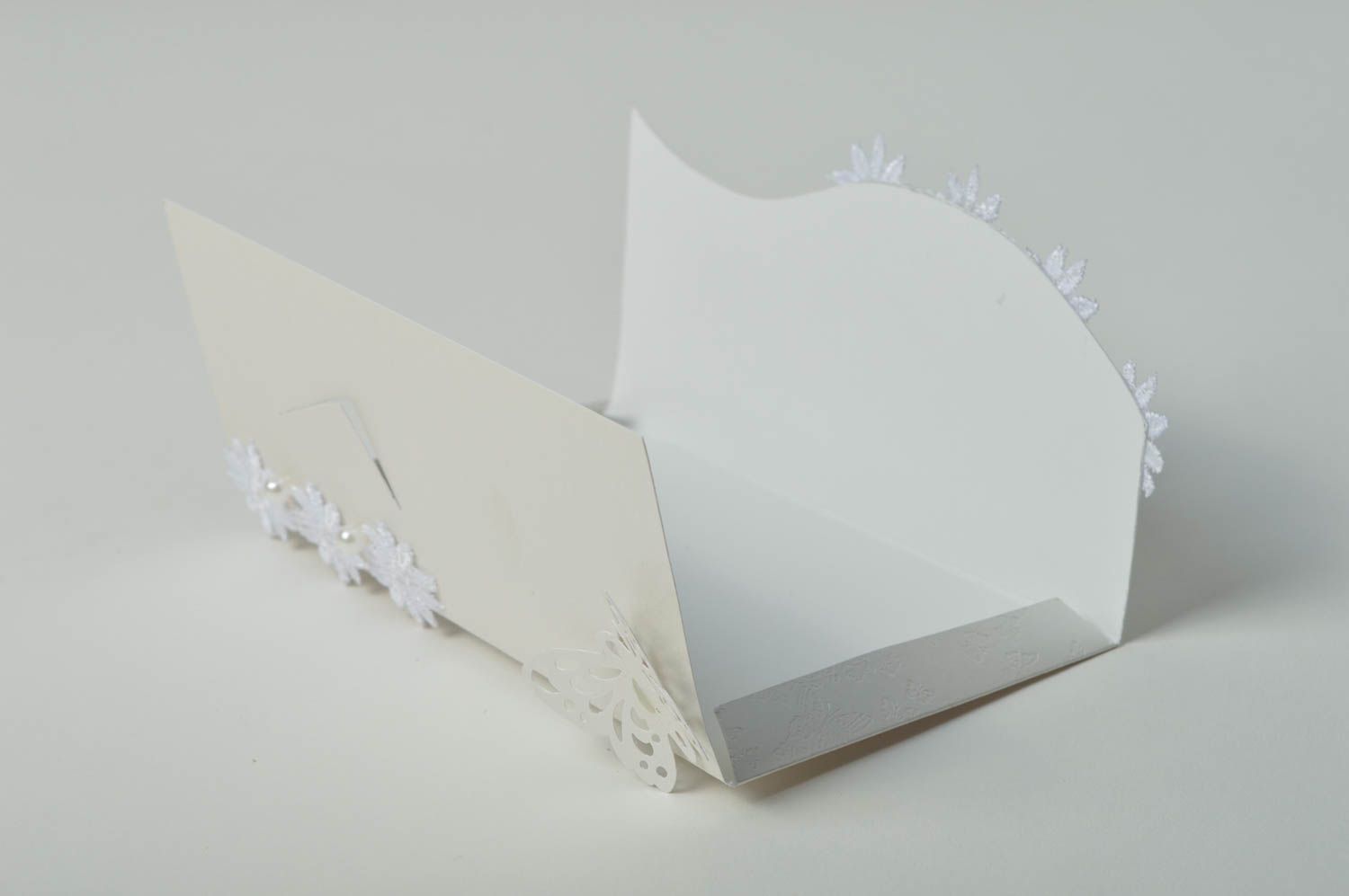 Enveloppe fait main blanche Enveloppe mariage roses Idée cadeau jeunes mariés photo 4