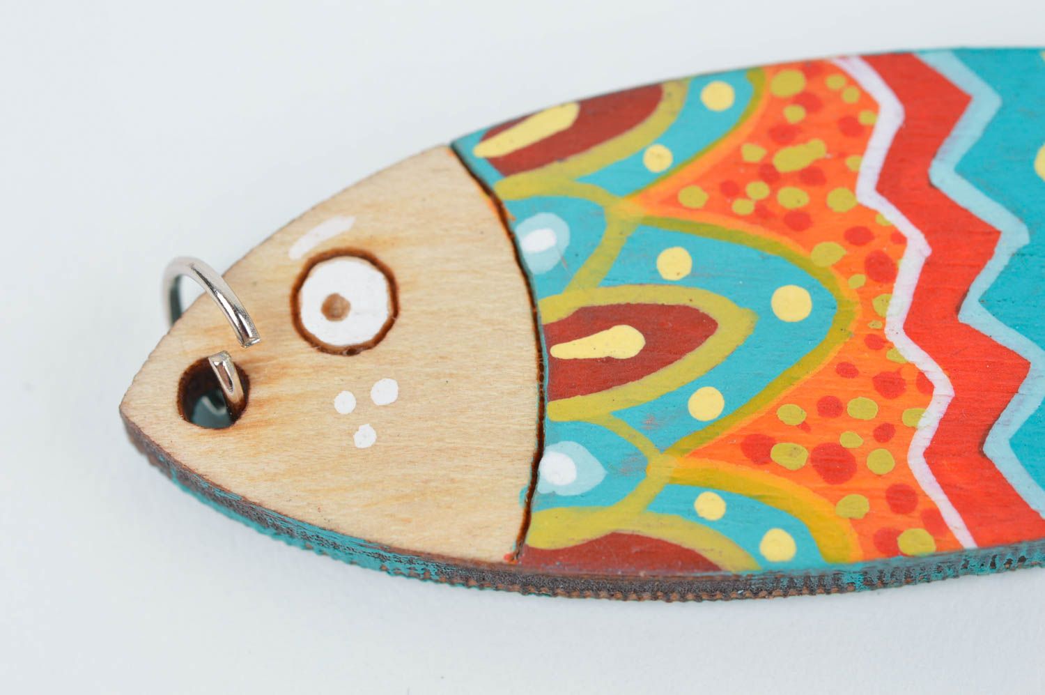 Handmade Damen Schlüsselanhänger Schmuck aus Holz Geschenk für Freundin Fisch foto 5
