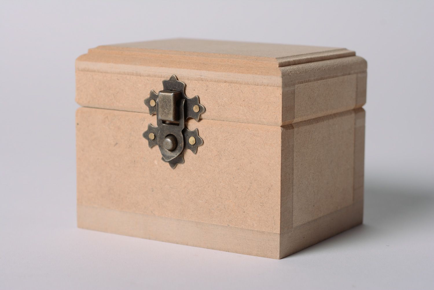Small rectangular jewelry box handmade MDF craft blank for painting photo 1