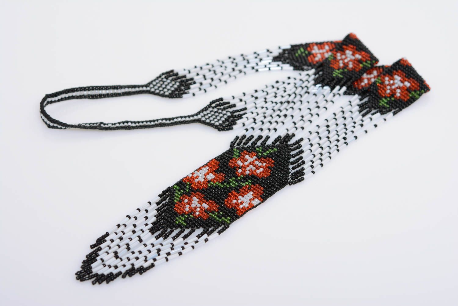 Collar de abalorios largo hecho a mano de estilo étnico estiloso bonito original foto 1