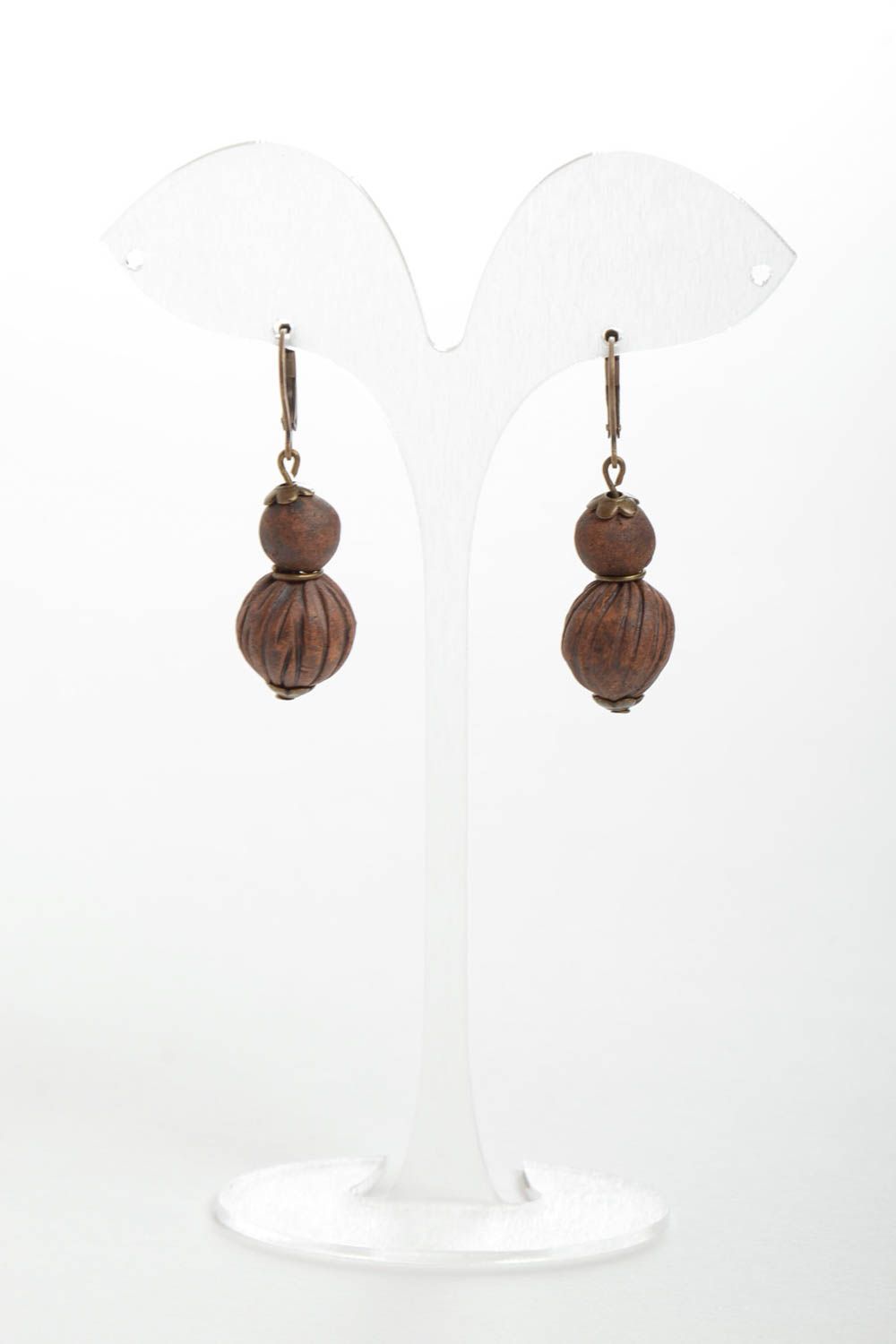 Handmade Keramik Ohrringe Schmuck aus Ton Ohrringe für Frauen stilvoll  foto 2