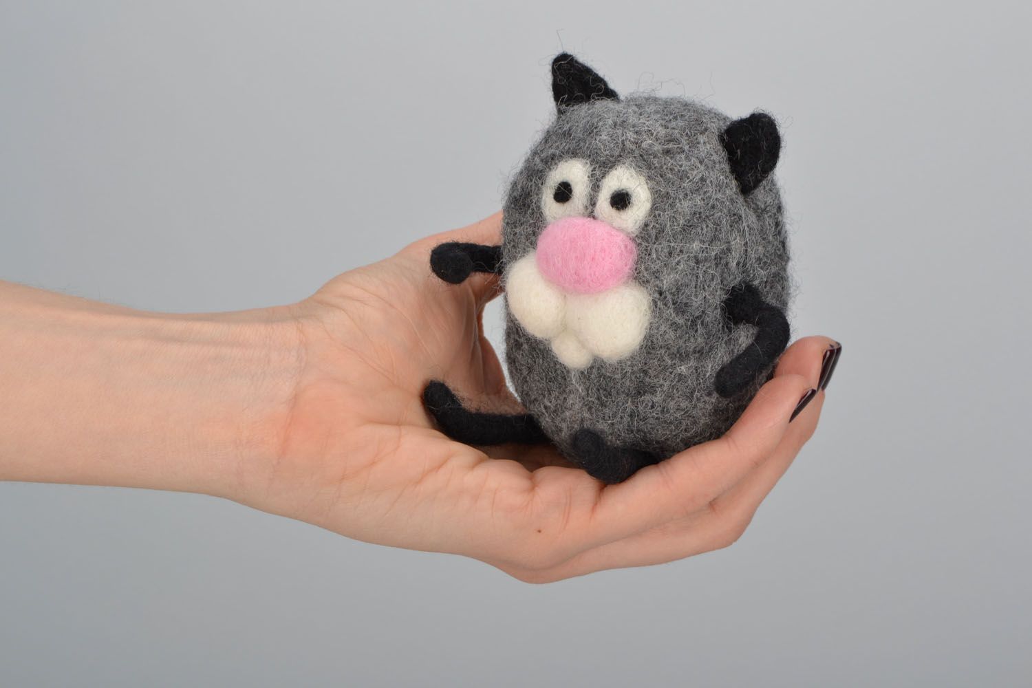 Мягкая игрушка Серый кот фото 1