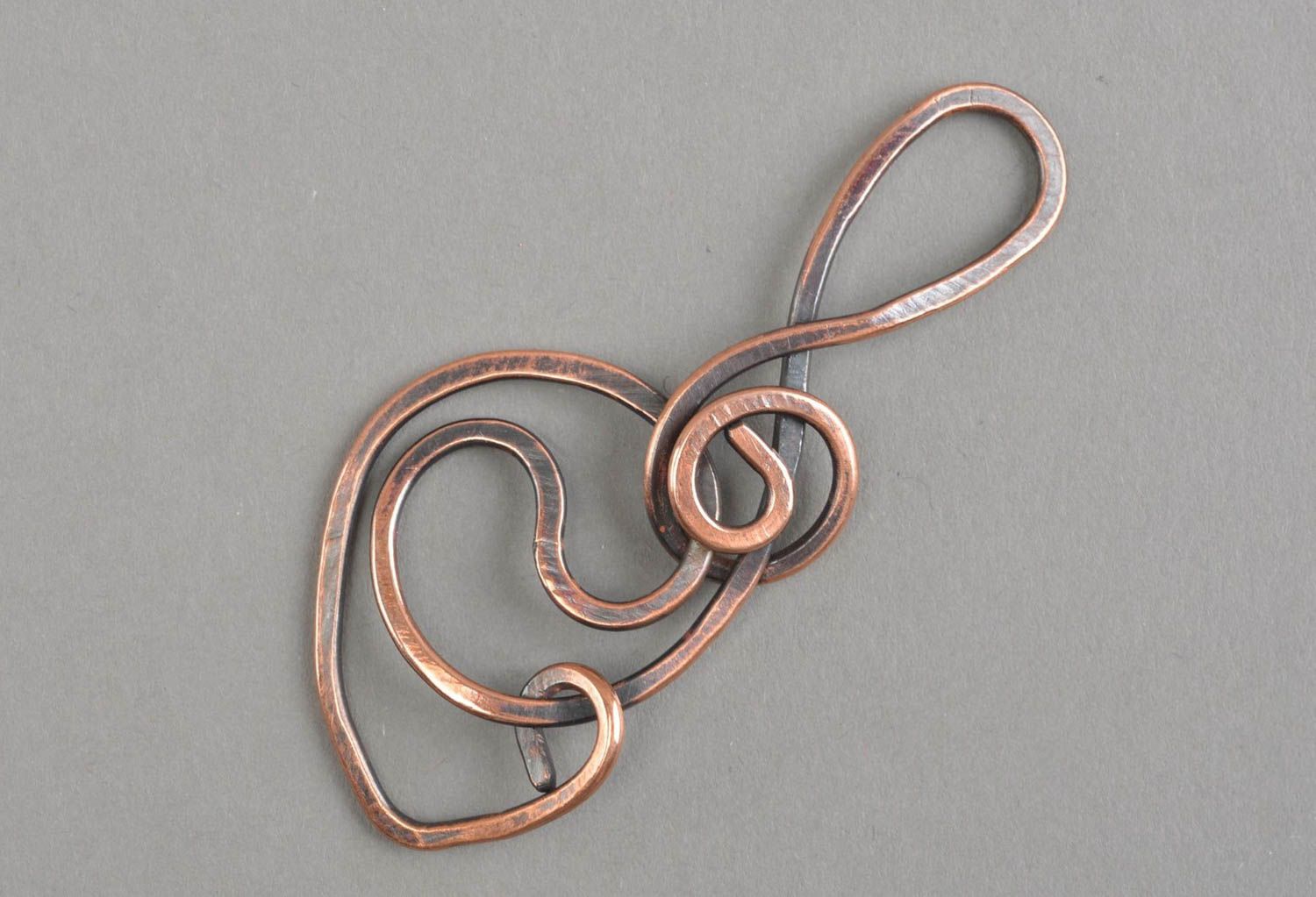 Handmade cute metal keychain unusual copper keychain beautiful accessory photo 2