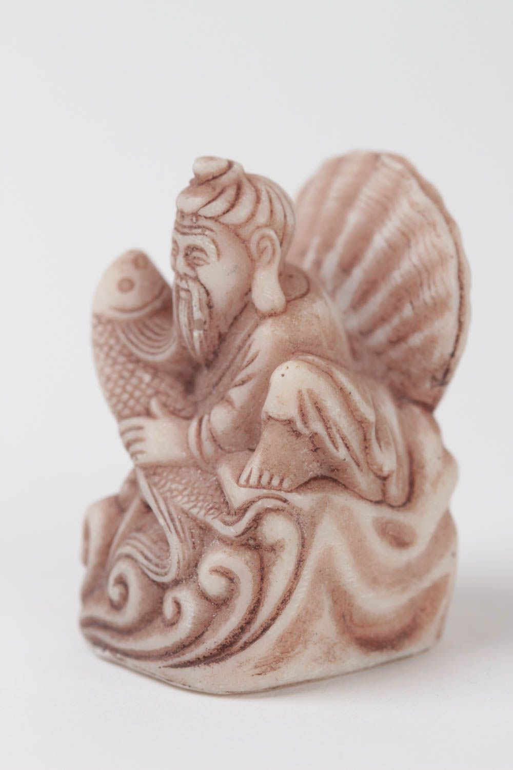 Статуэтка из полимерной смолы и мраморной крошки ручной работы Бог моря фото 5