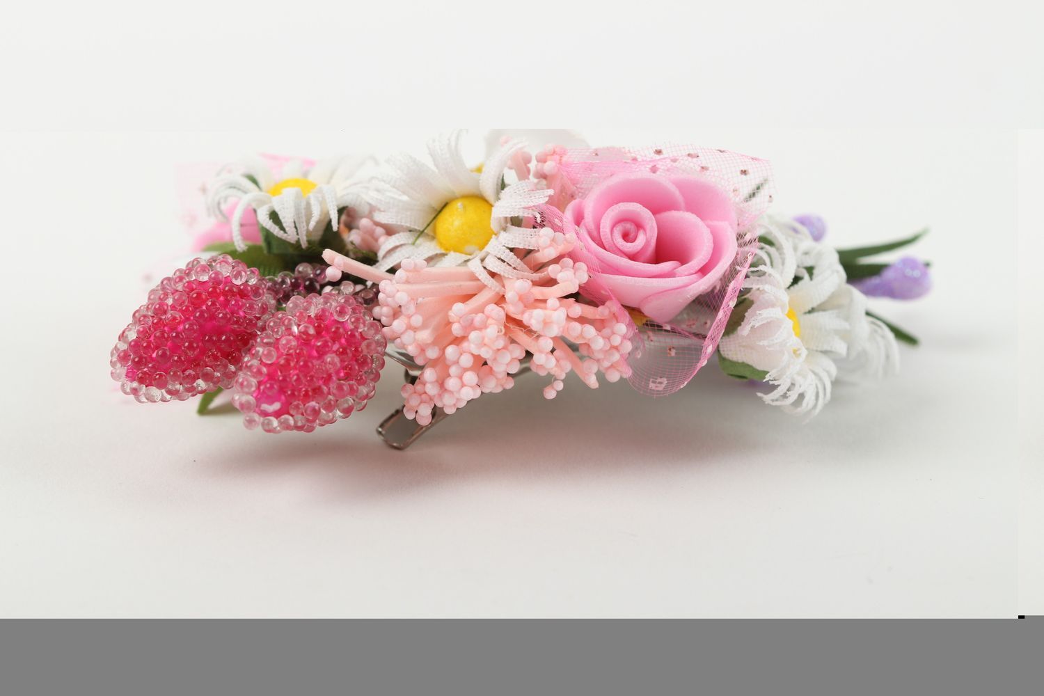 Handmade designer hair clip stylish flower hair clip beautiful accessory photo 2