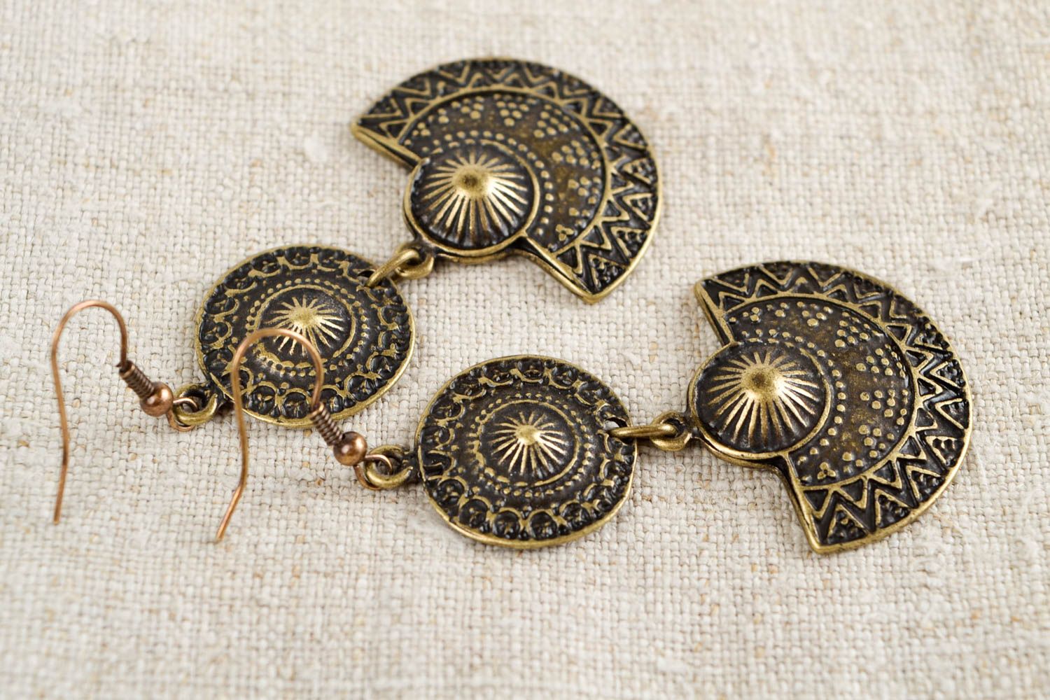 Long metal earrings pendants woman gift idea fashion designer accessories  photo 1