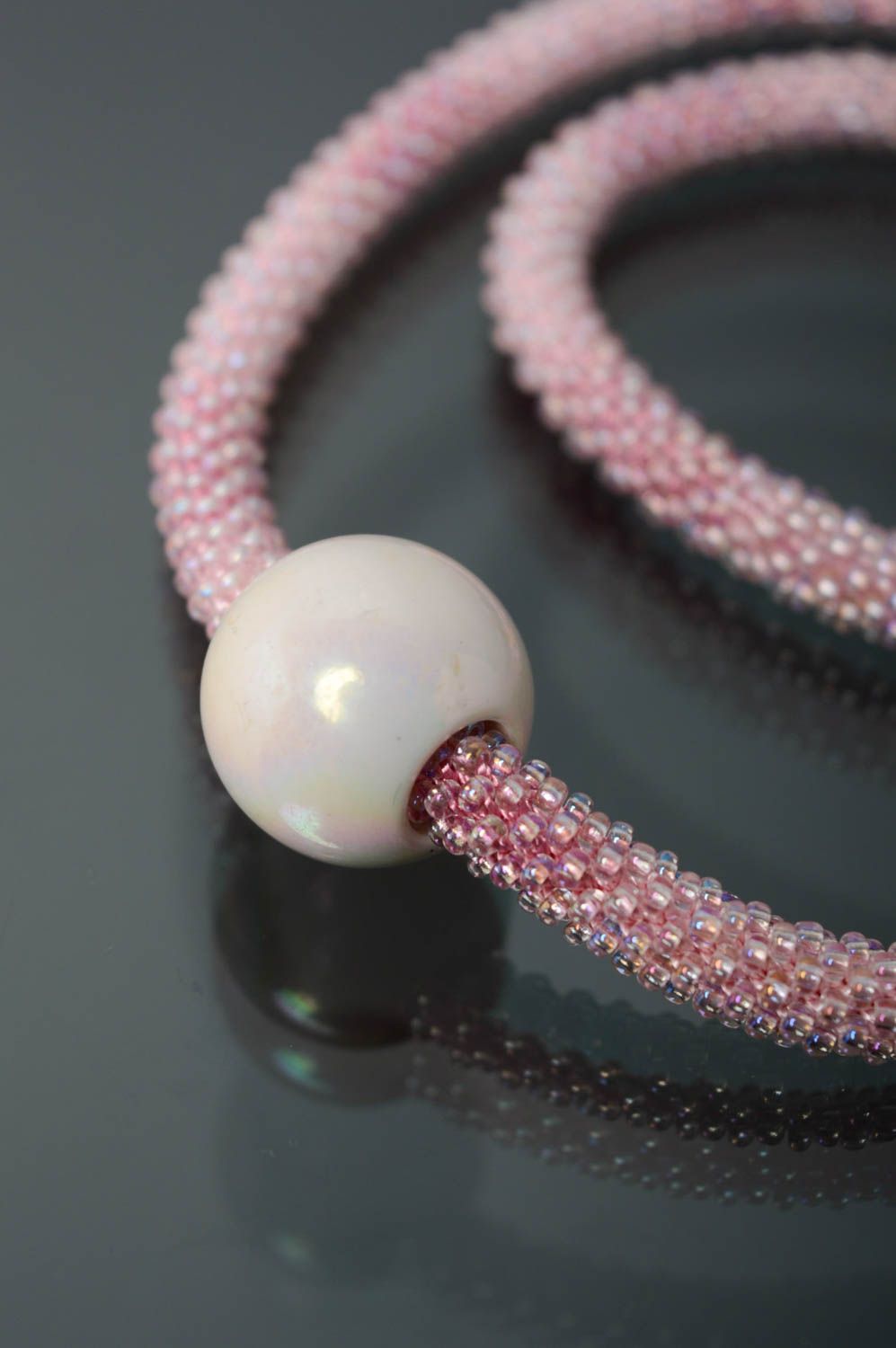 Small beaded cord necklace photo 2