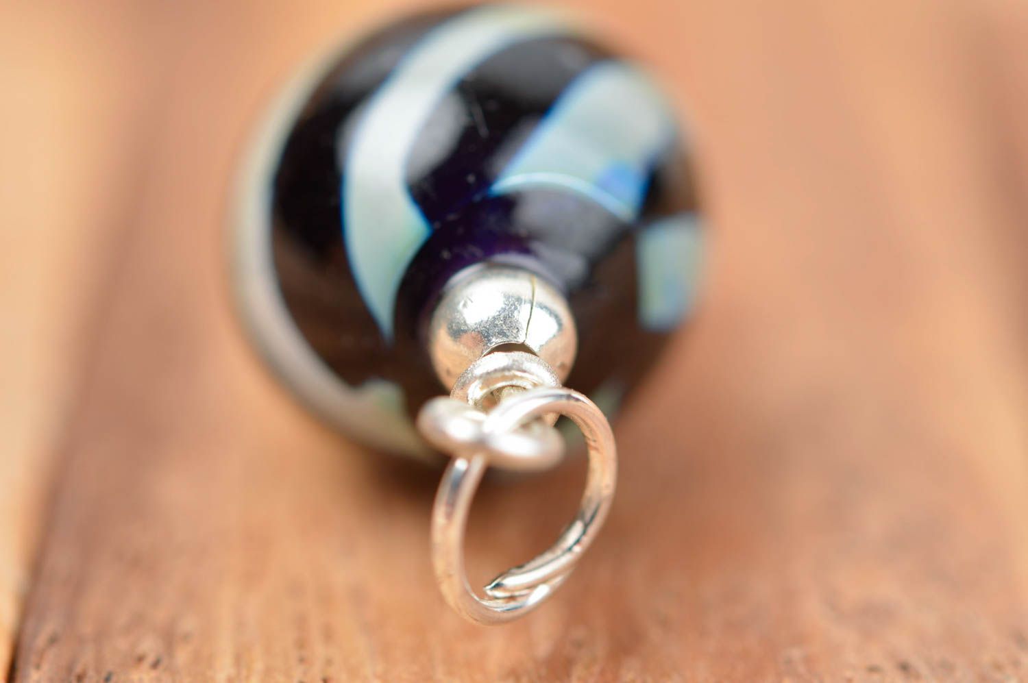 Perle en verre fait main Fourniture pour bijoux goutte rayée Loisirs créatifs photo 4