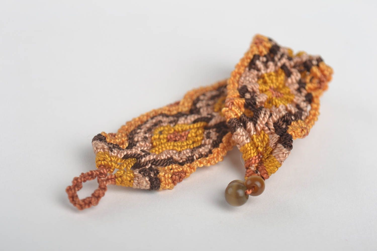 Модный браслет ручной работы браслет из ниток широкий плетеный браслет желтый фото 3