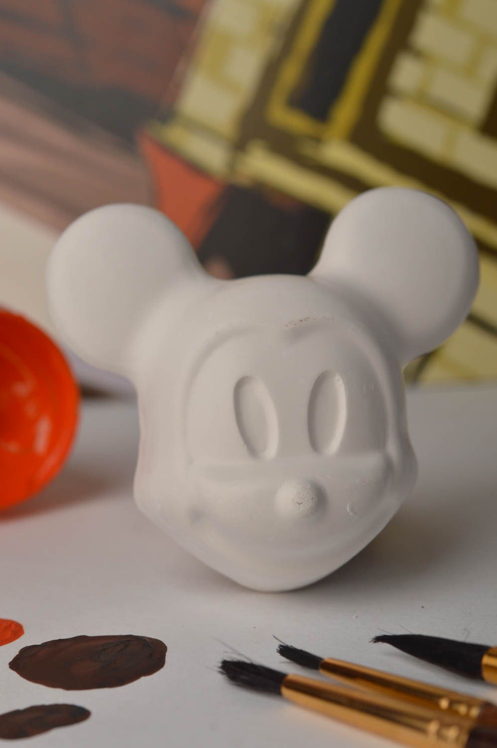 Kleiner Rohling zum Bemalen handmade Maus Figur origineller Kühlschrank Magnet foto 1