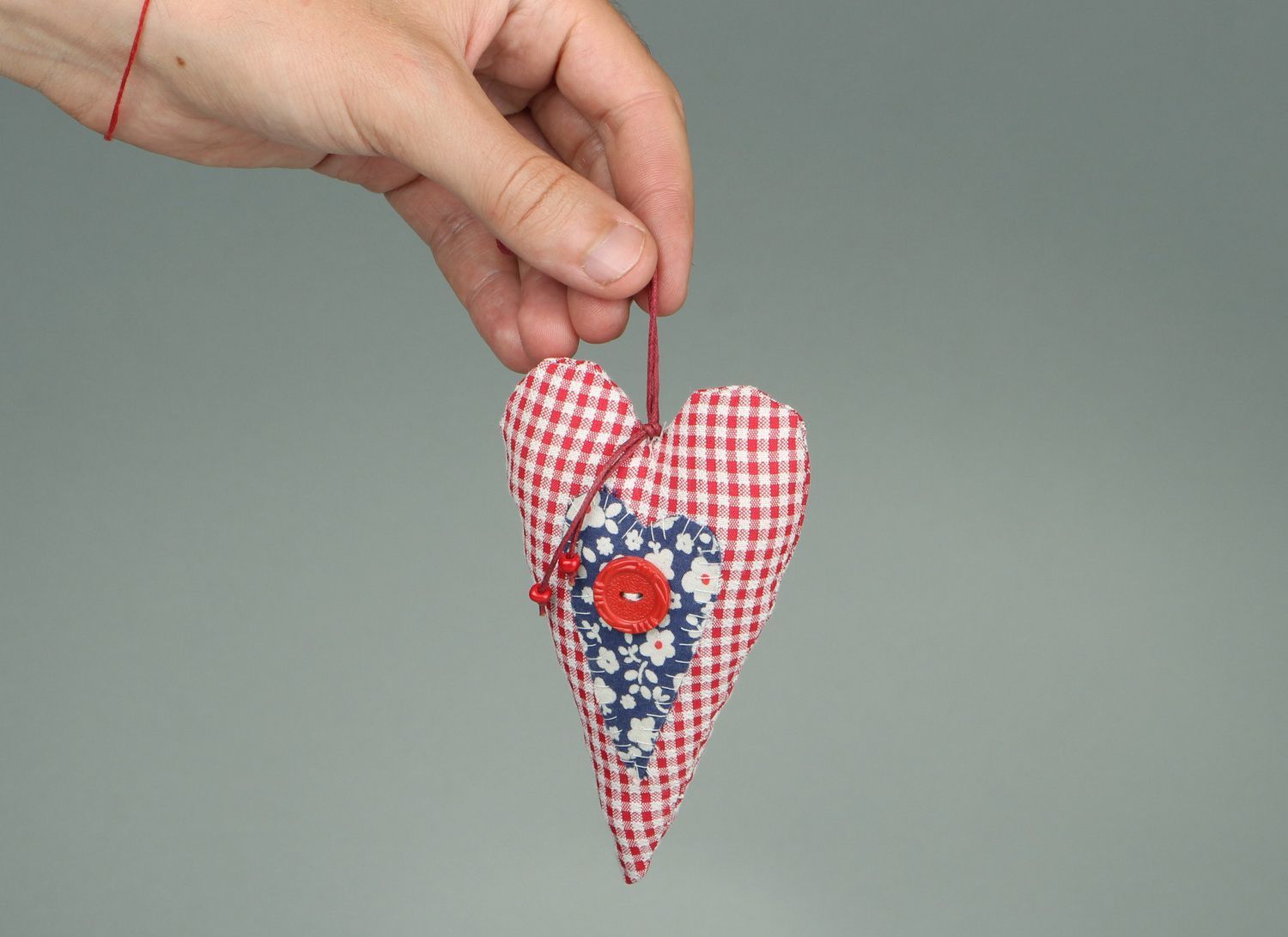 Soft fabric pendant Heart with wings photo 5