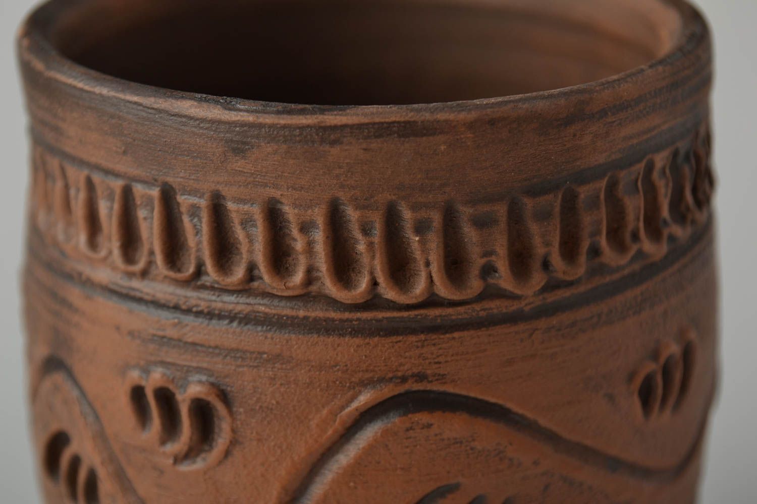 Beautiful handmade designer ceramic goblet 200 ml unusual gift photo 3