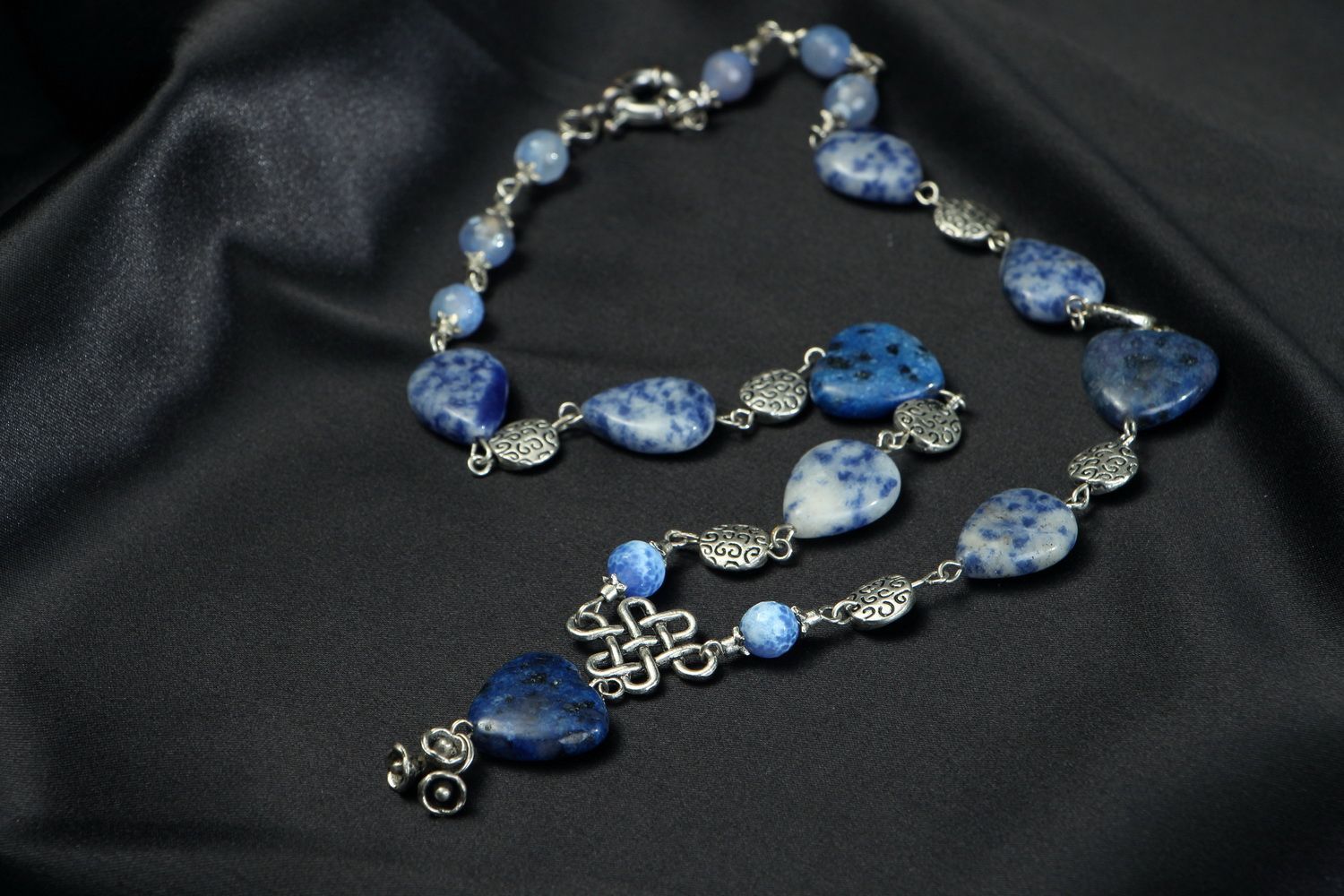 Necklace with Agate and Aquamarine photo 2