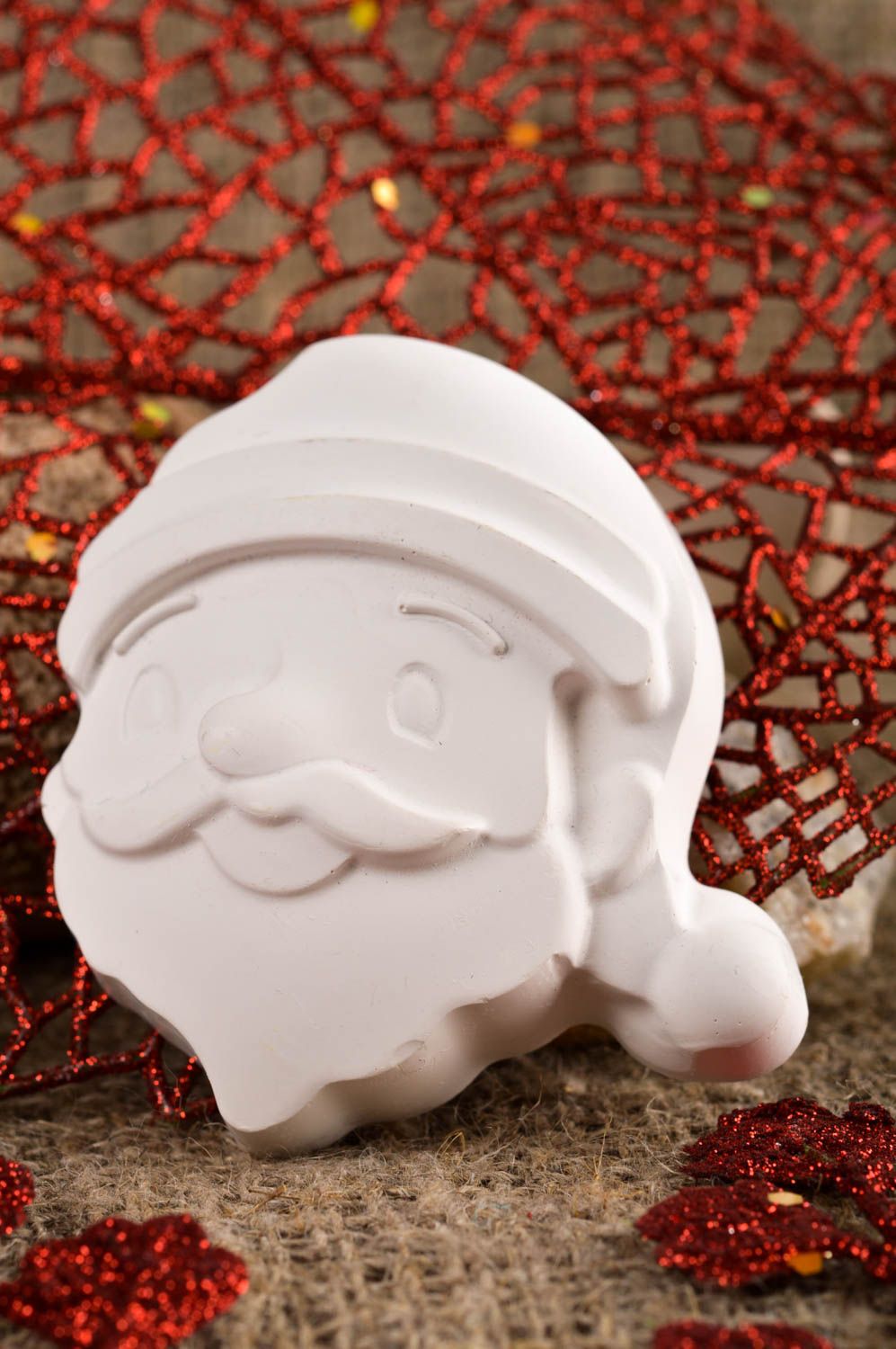 Figurine père Noël faite main Figurine en plâtre à décorer Loisirs créatifs photo 1