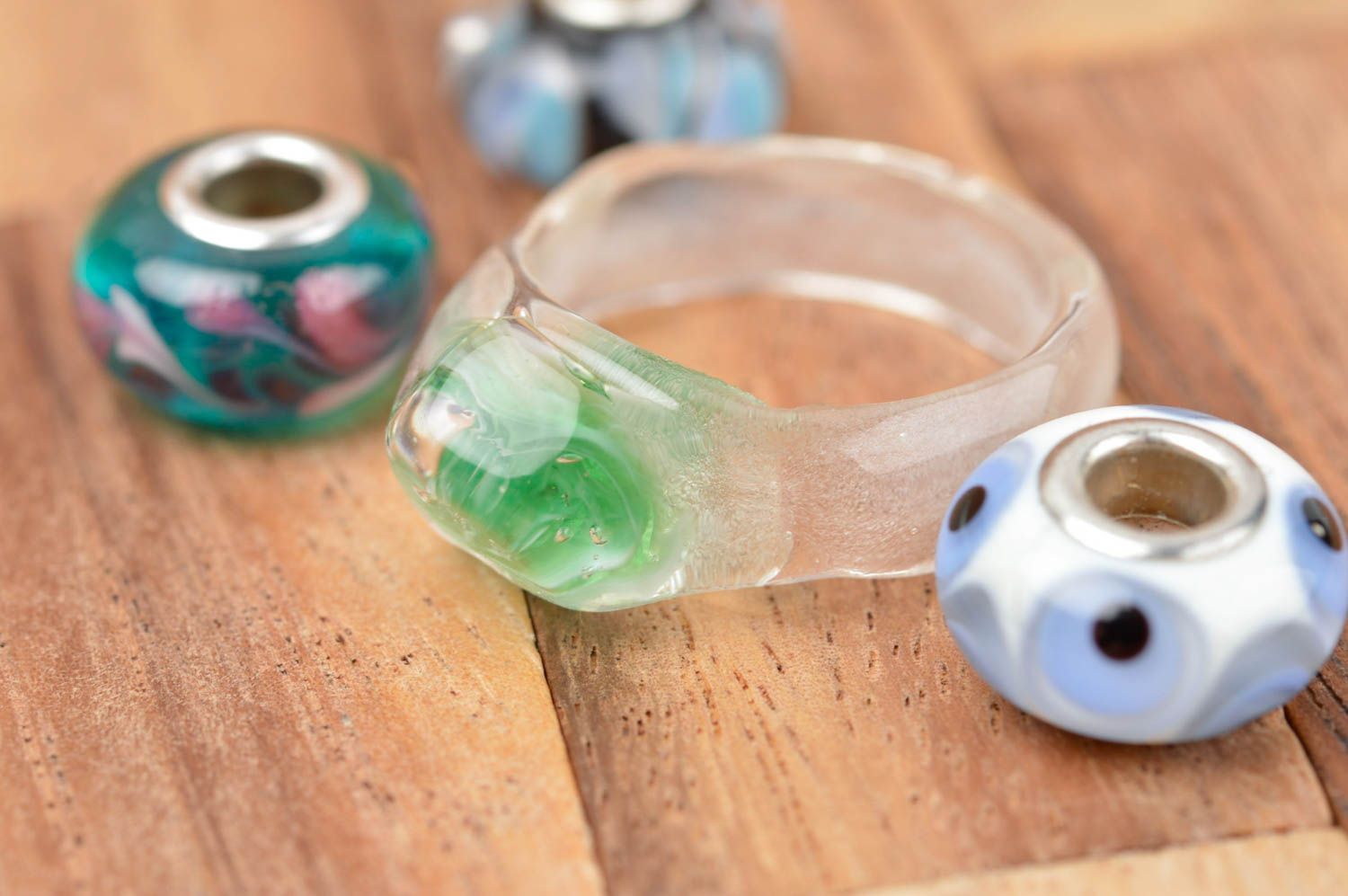 Handmade Ring aus Glas Damen Schmuck Accessoire für Frauen Modeschmuck Ring   foto 1