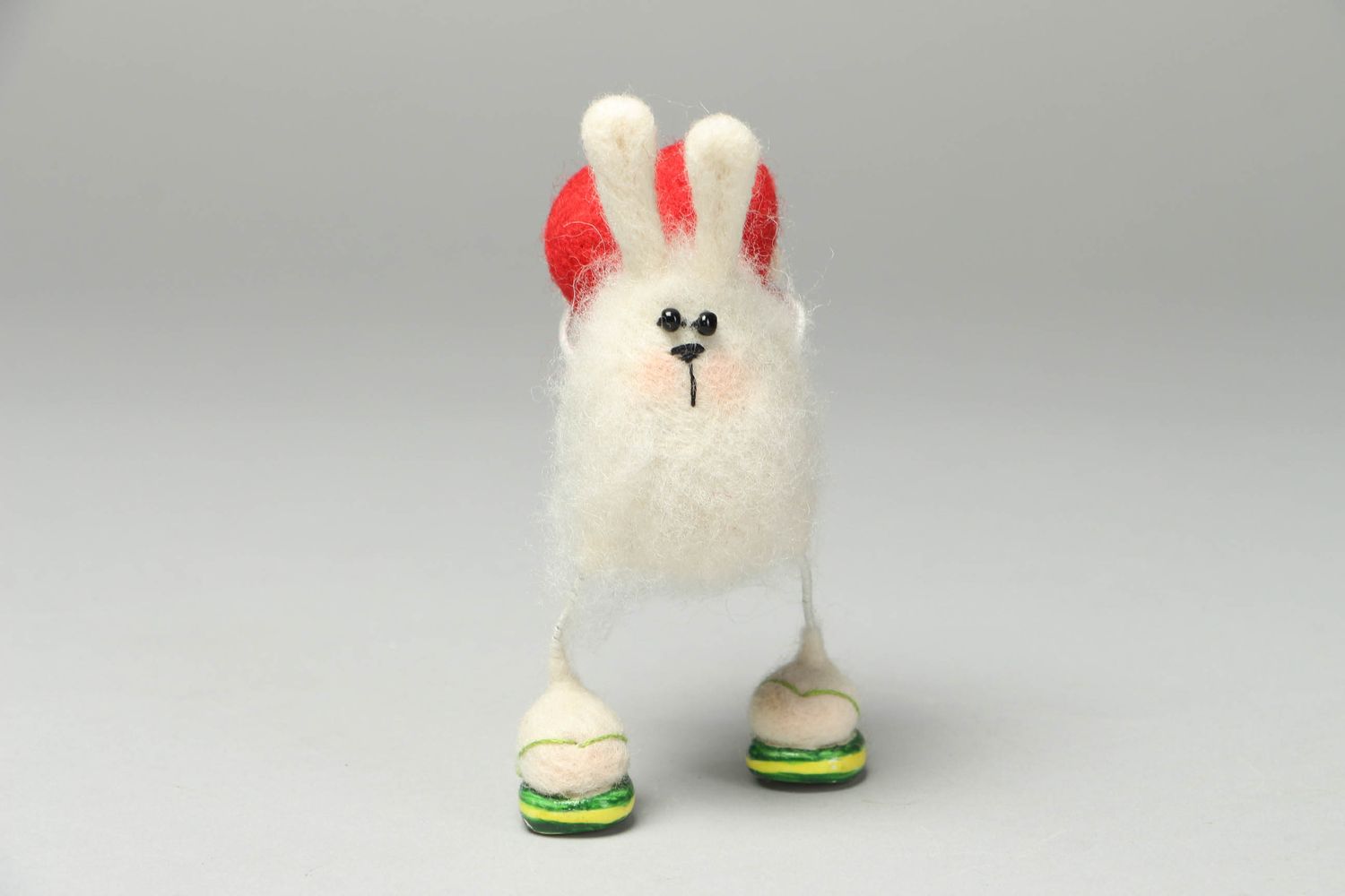 Wool felted toy Hare with Heart photo 1