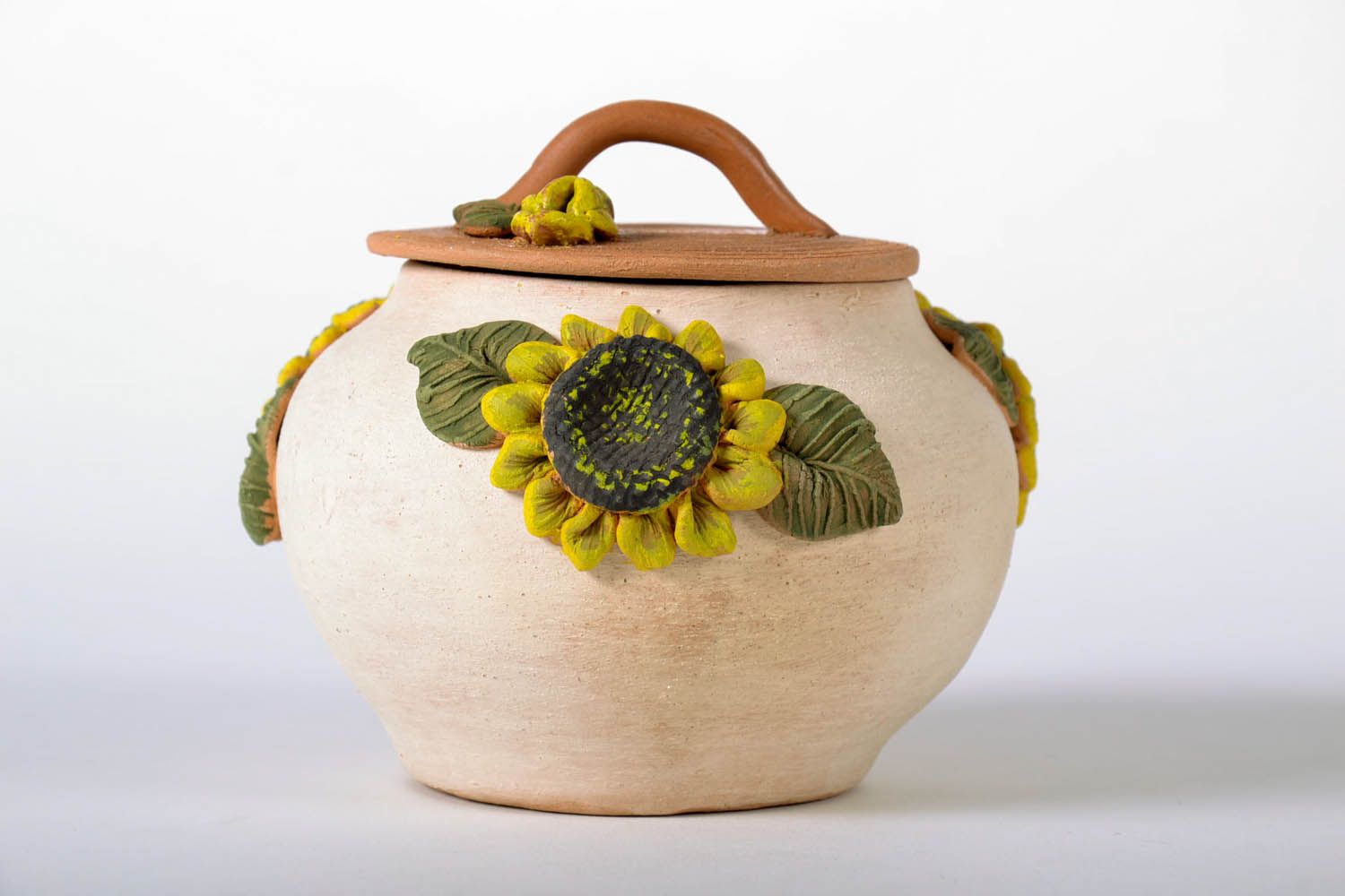 Pot with sunflowers  photo 2