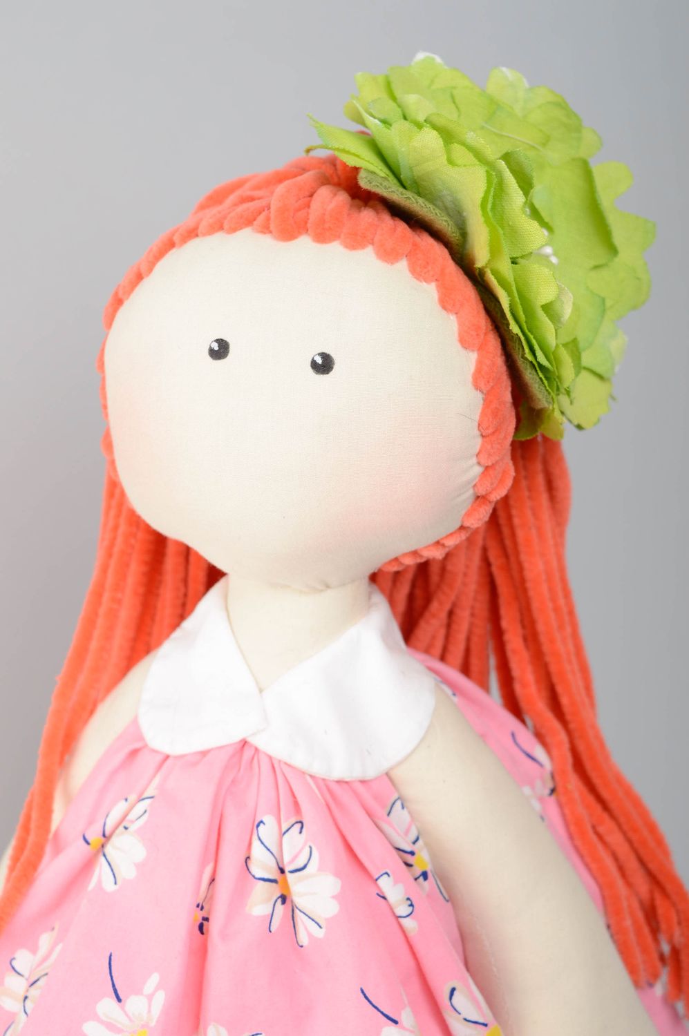 Авторская кукла с длинными рыжими волосами  фото 2