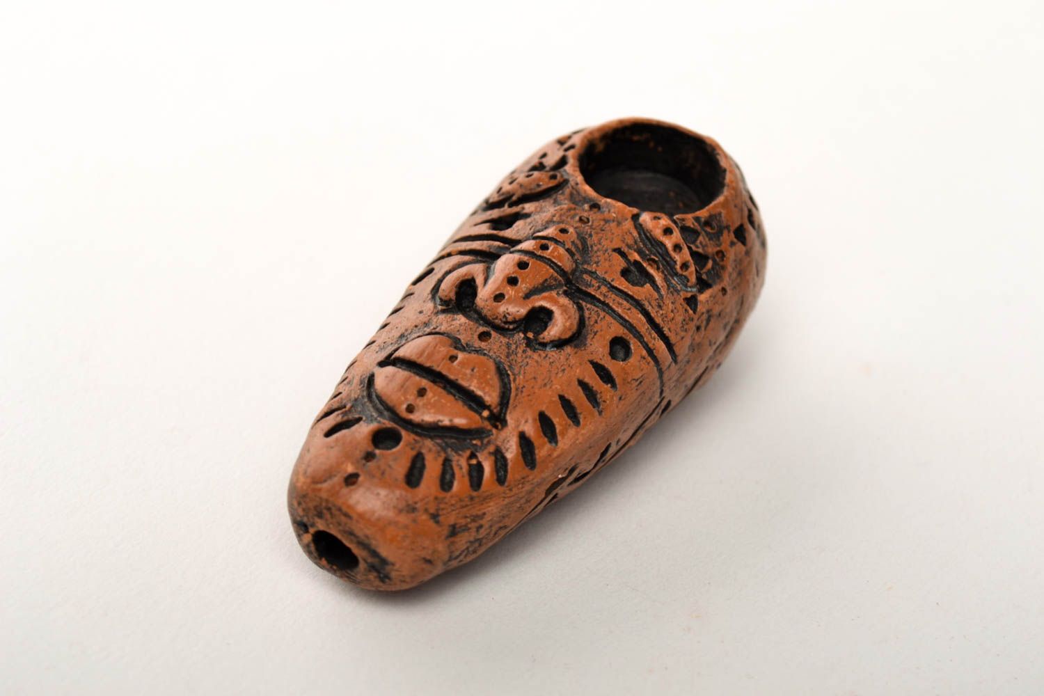 Handmade smoking pipe smoking clay accessory unusual designer present for men photo 4