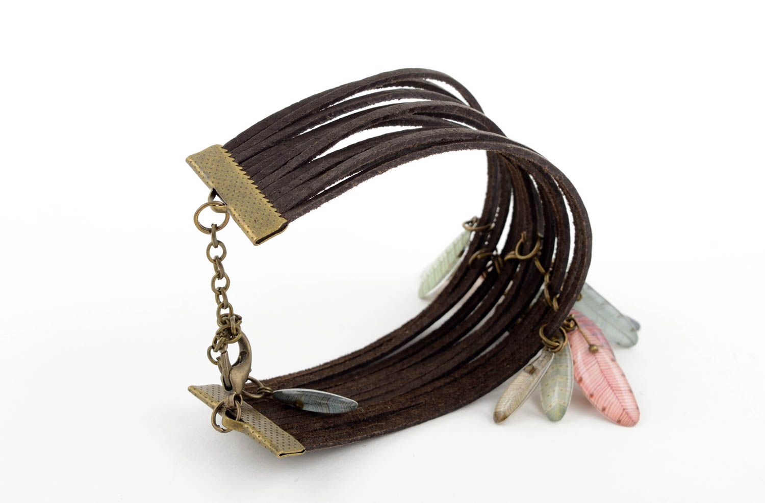 Pulsera de cordones hecha a mano bisutería artesanal regalo original para mujer foto 4