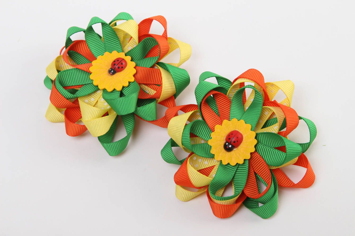Handmade designer hair clips 2 unusual large hair clips textile accessories photo 2