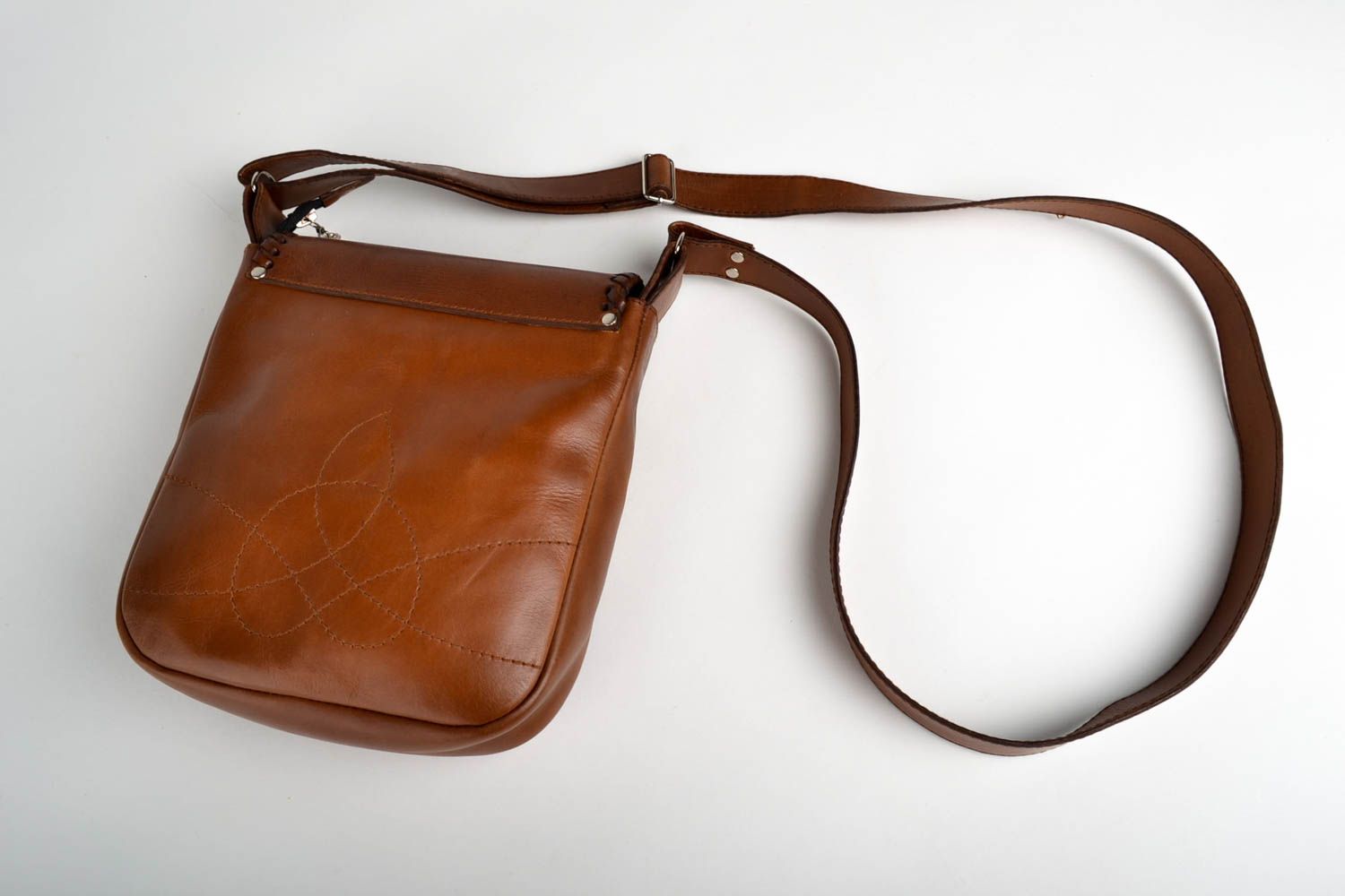 Сумка ручной работы кожаная сумка с рисунком необычная сумка через плечо фото 3