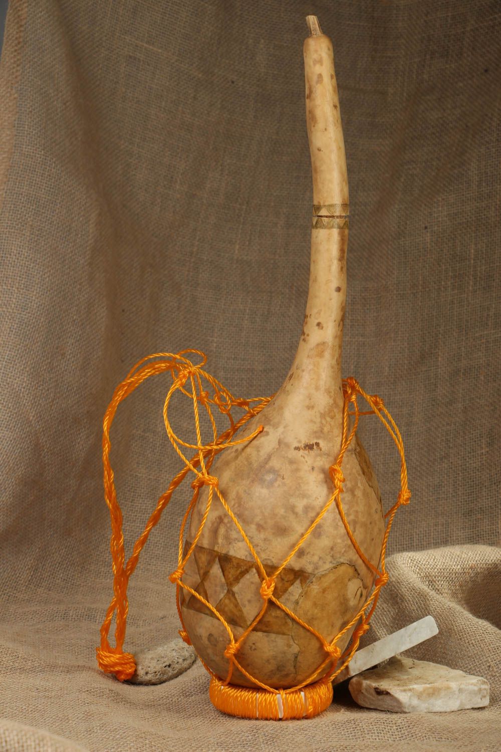 Handmade decorative bottle made of gourd photo 5
