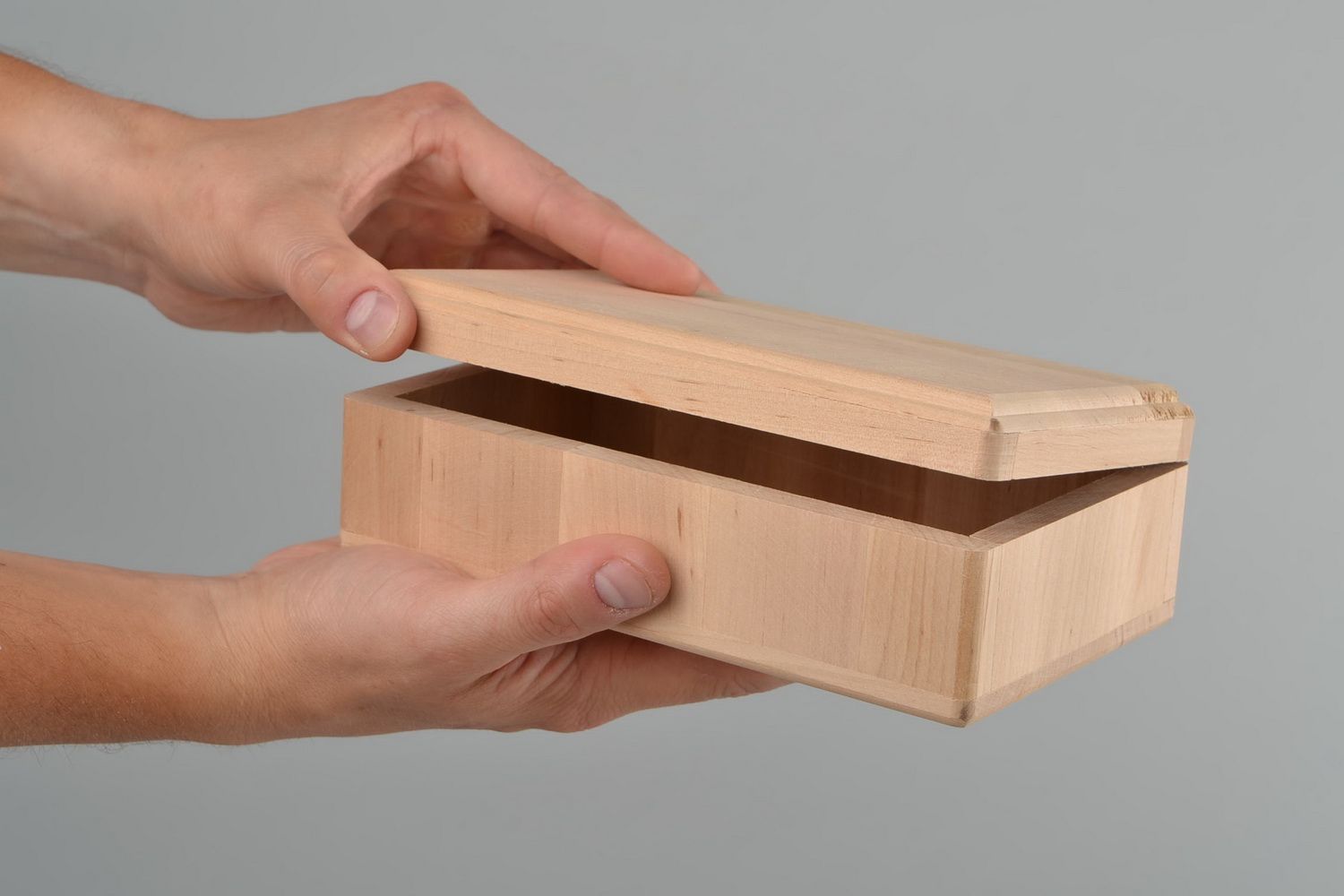 Eco handmade alder wood blank jewelry box rectangular DIY accessories photo 2