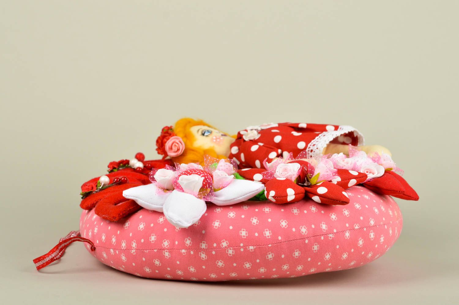 Handgefertigt Künstler Puppe Kinderzimmer Idee originelles Geschenk in Rot foto 2