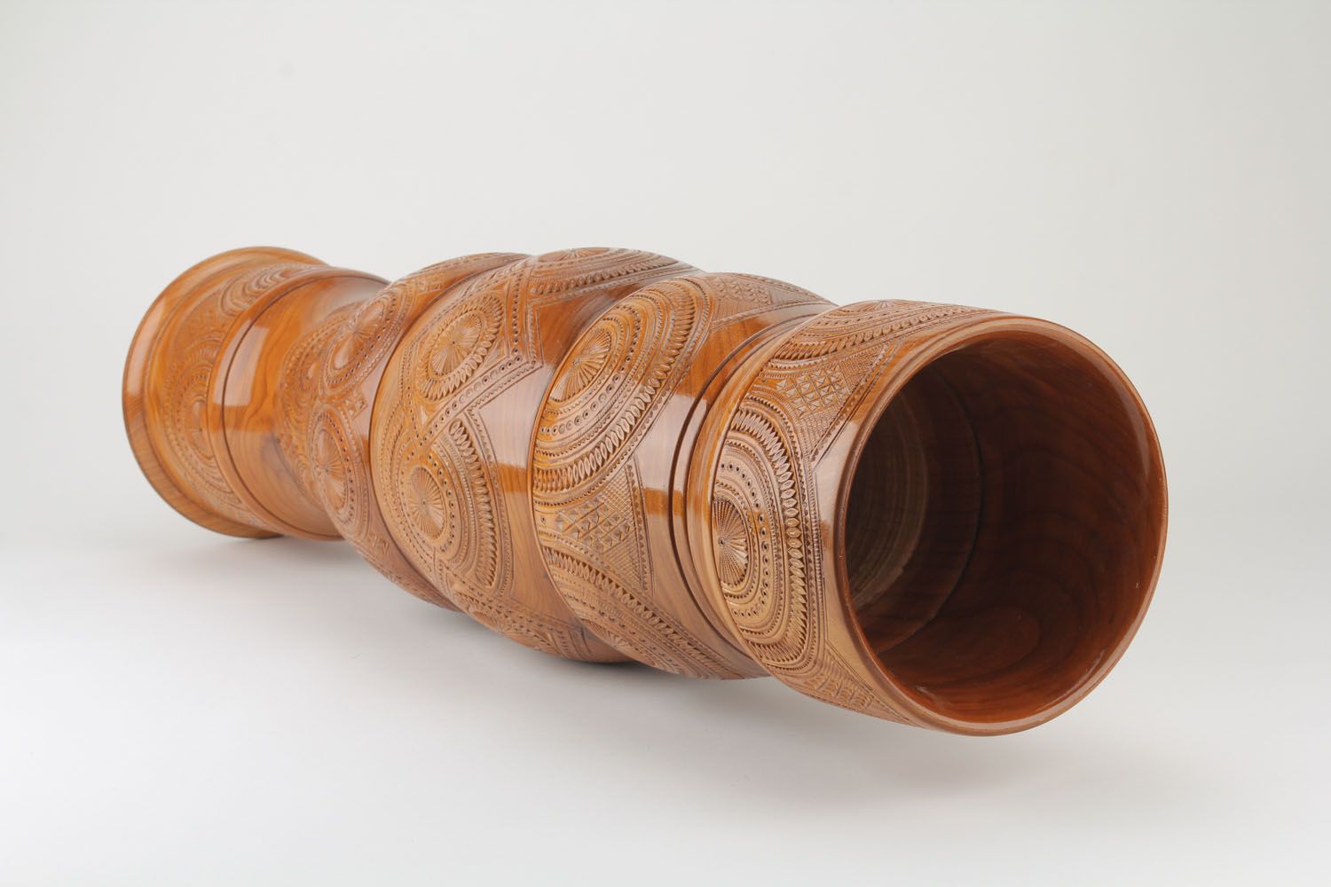 Vase de plancher en bois fait main photo 3