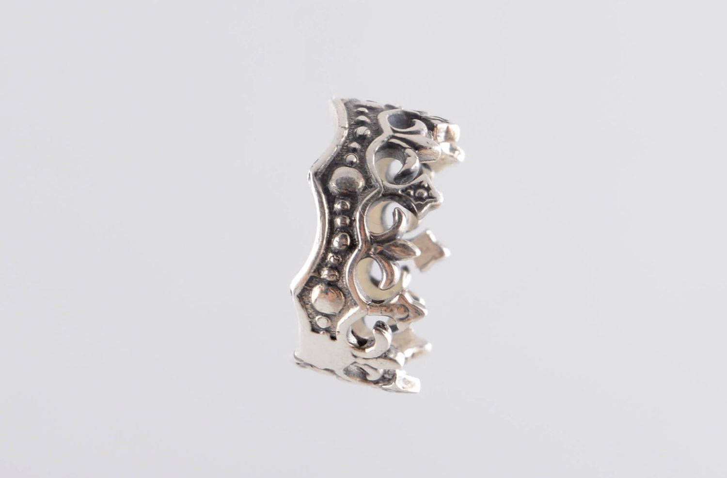 Кольцо ручной работы бронзовое кольцо симпатичное женское кольцо в виде короны фото 4