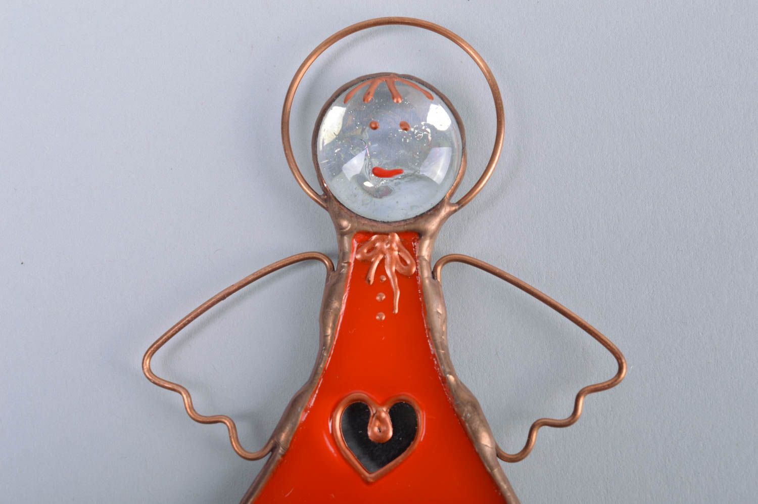 Origineller handmade Kühlschrank Magnet Engel aus Glas mit Vitrage Farben bemalt foto 3