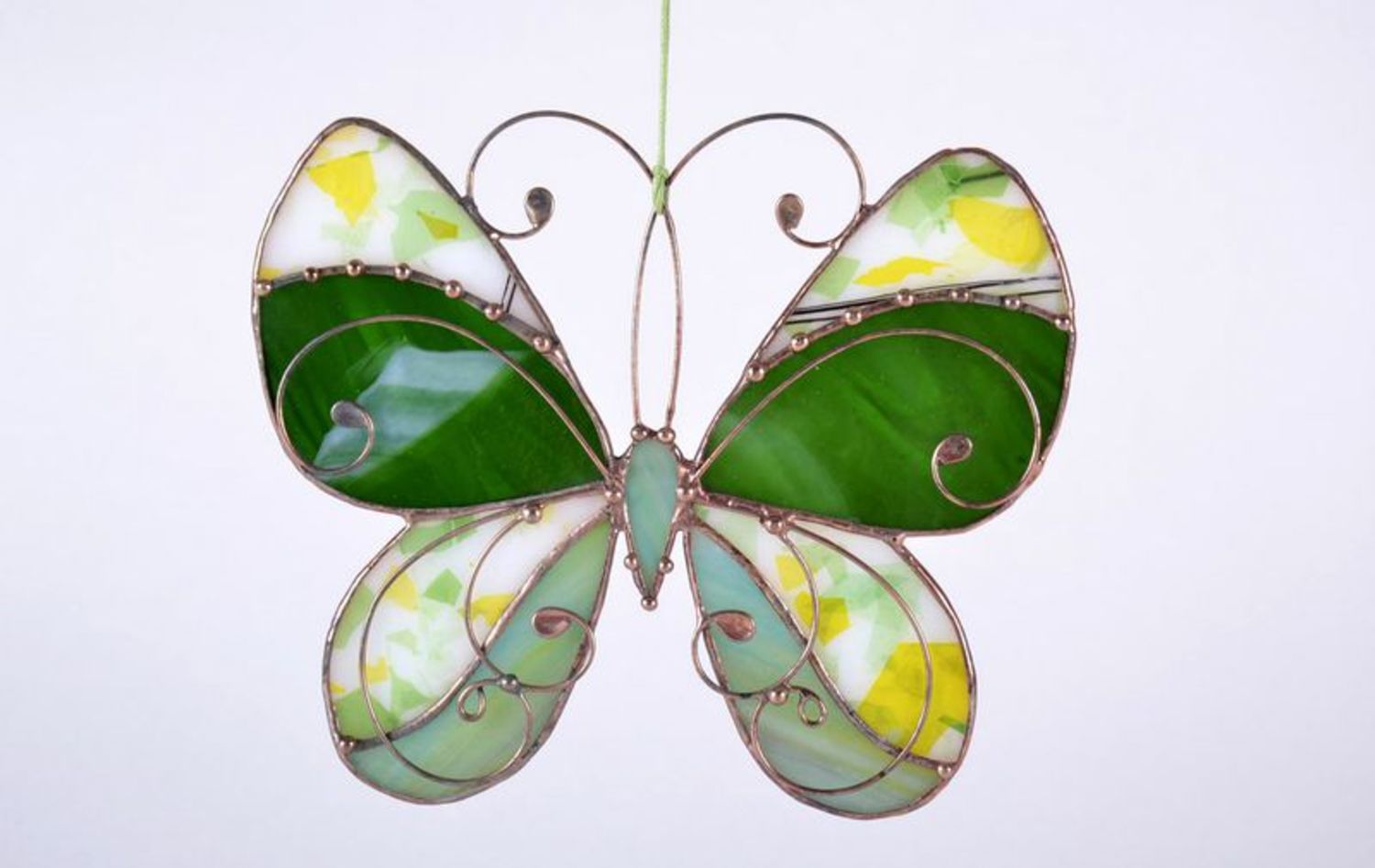 Suspension décorative en verre vitrail Papillon  photo 3