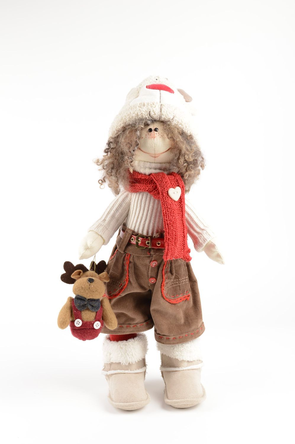 Кукла ручной работы кукла из ткани мягкая кукла забавная с одежкой для дома фото 1