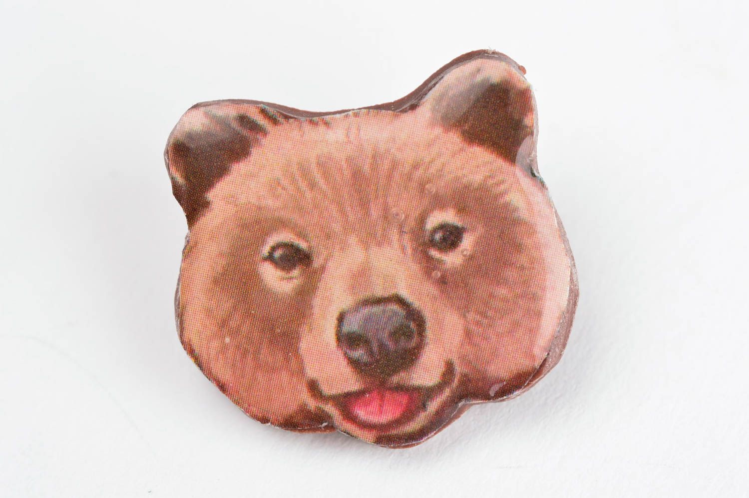 Украшение ручной работы брошь из полимерной глины женская брошь Медвежонок фото 3
