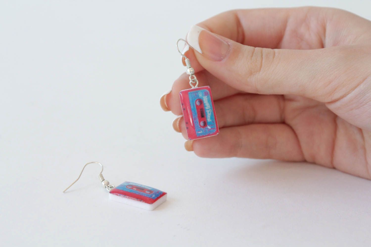Polymer clay earrings with print  photo 5