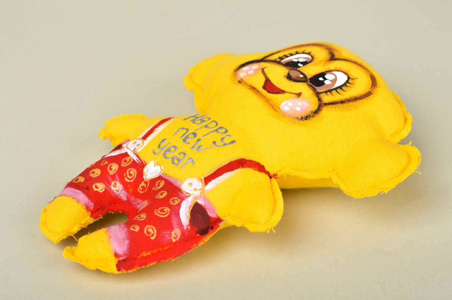 Мягкая игрушка ручной работы желтая мартышка декор для дома игрушка из ткани фото 4