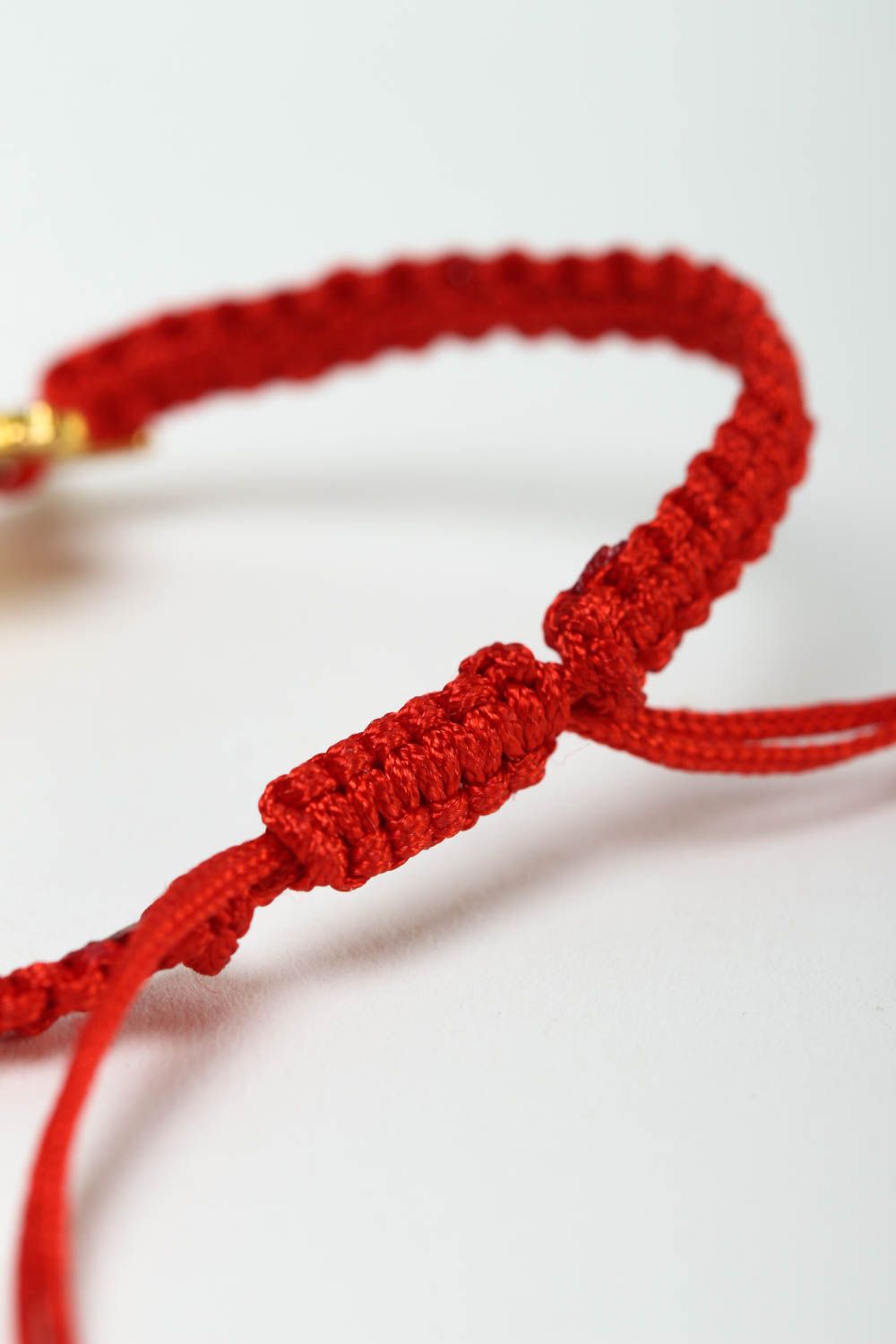 Плетеный браслет ручной работы женский браслет красный оригинальный браслет фото 4