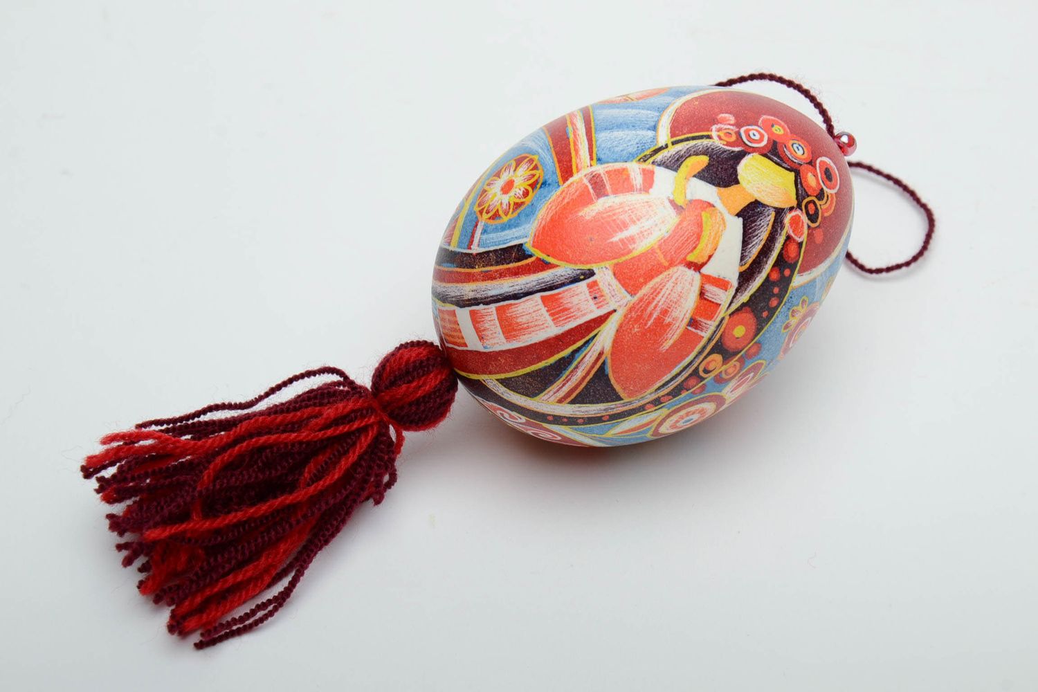 Huevo de Pascua con pintura, colgante artesanal  foto 2