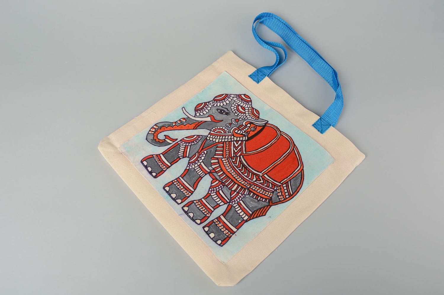 Сумка ручной работы сумка с рисунком слона яркая расписная женская сумка фото 2