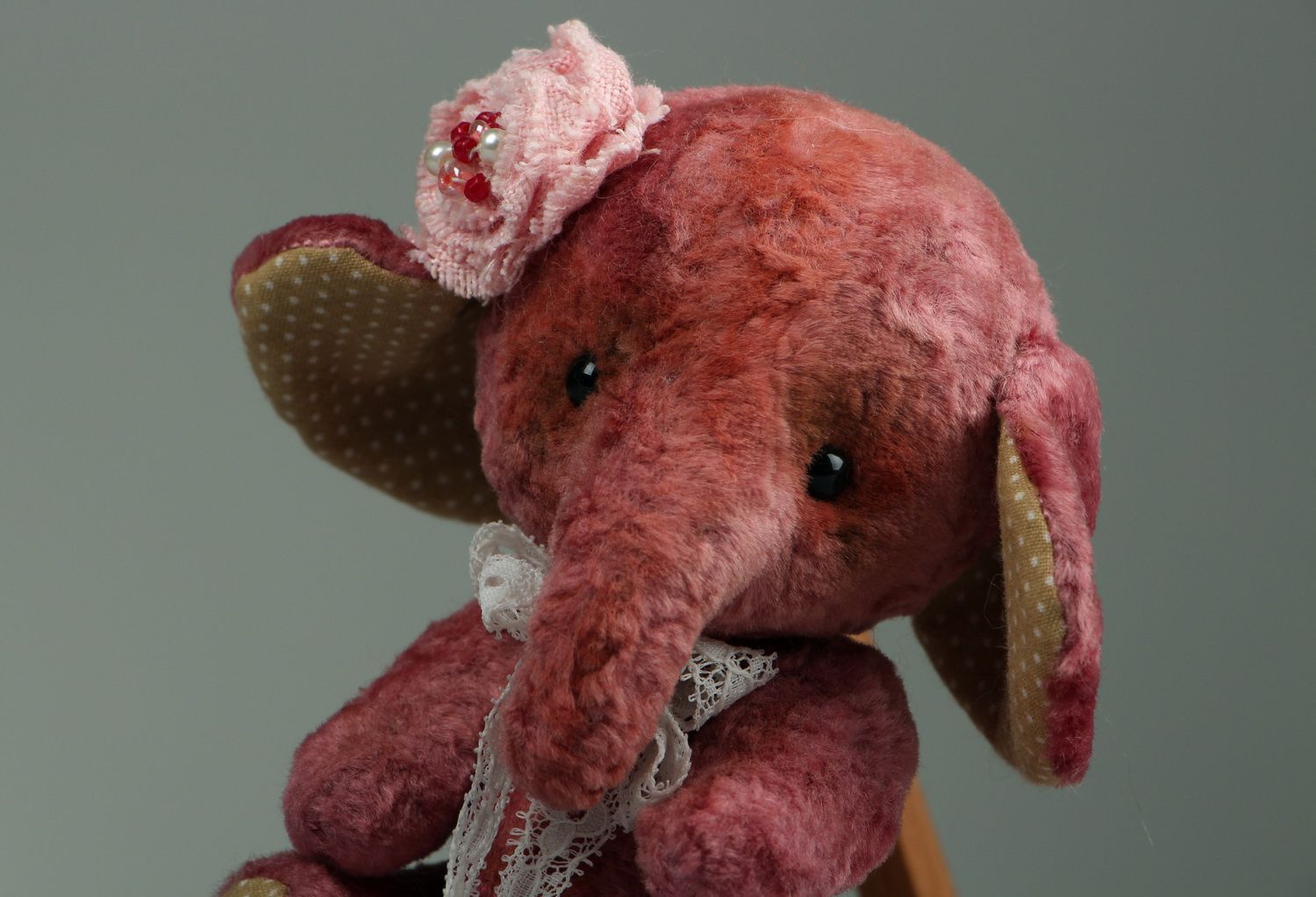 Vintage plush toy Elephant, Teddy technique photo 3