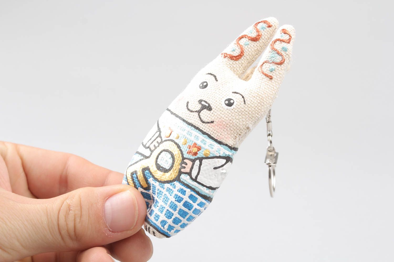 Hand painted soft keychain Little Hare photo 4