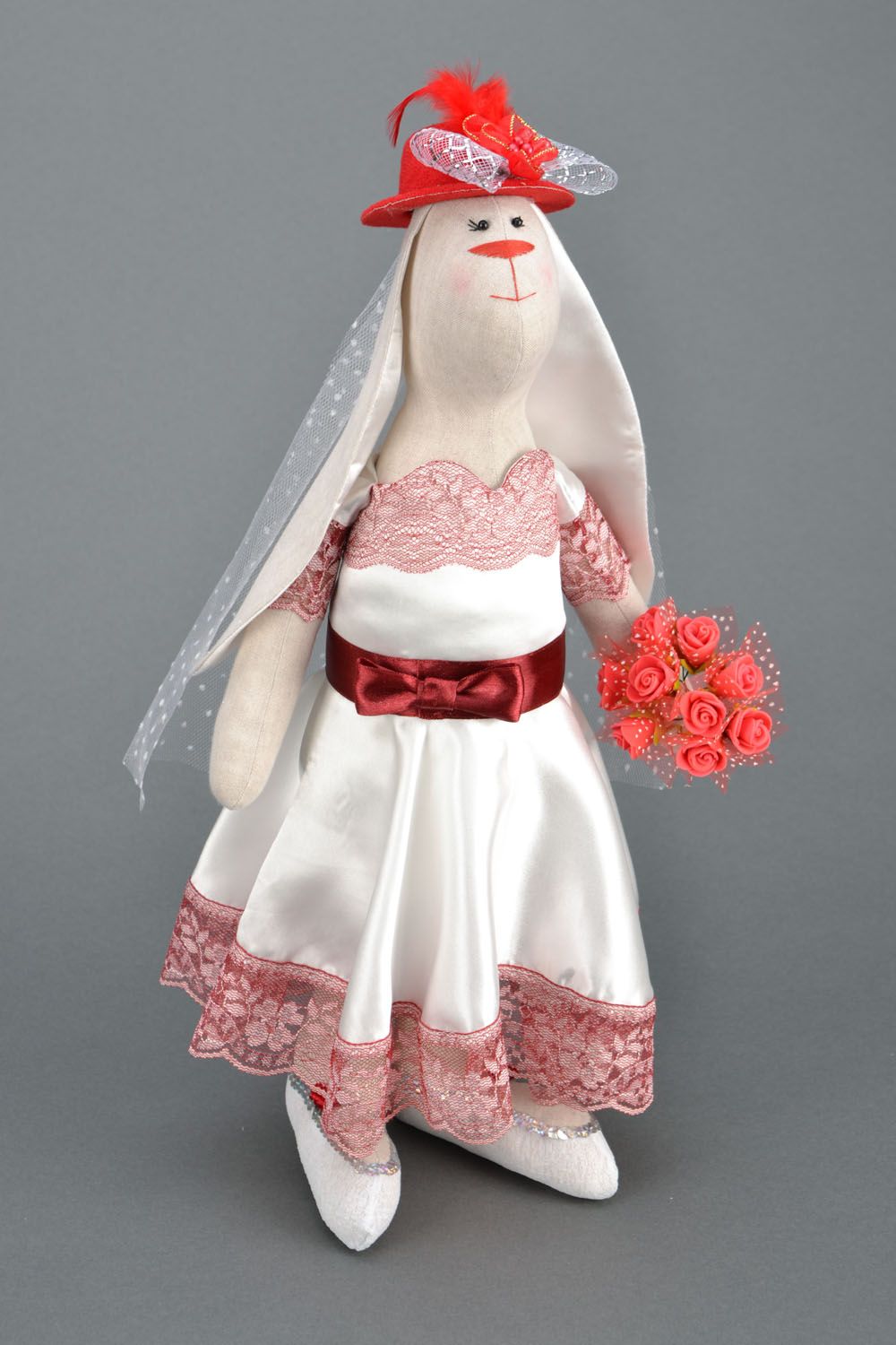 Textile toy Hare Bride photo 3