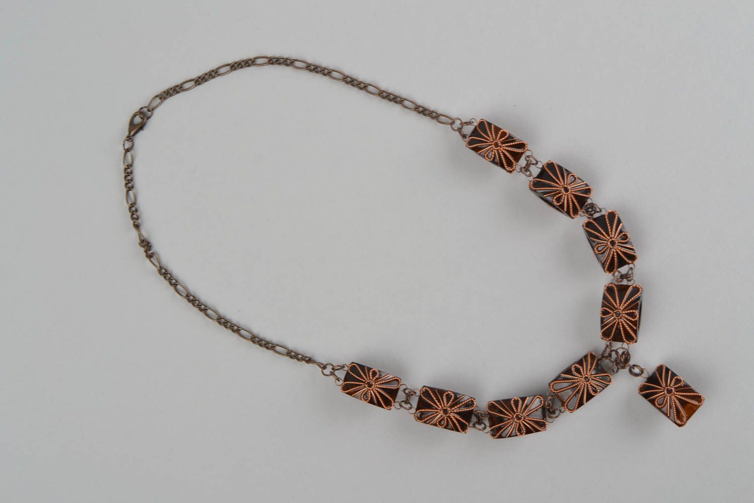 Handmade lange Halskette Ethno Schmuck Damen Collier aus Aprikosenkernen foto 3
