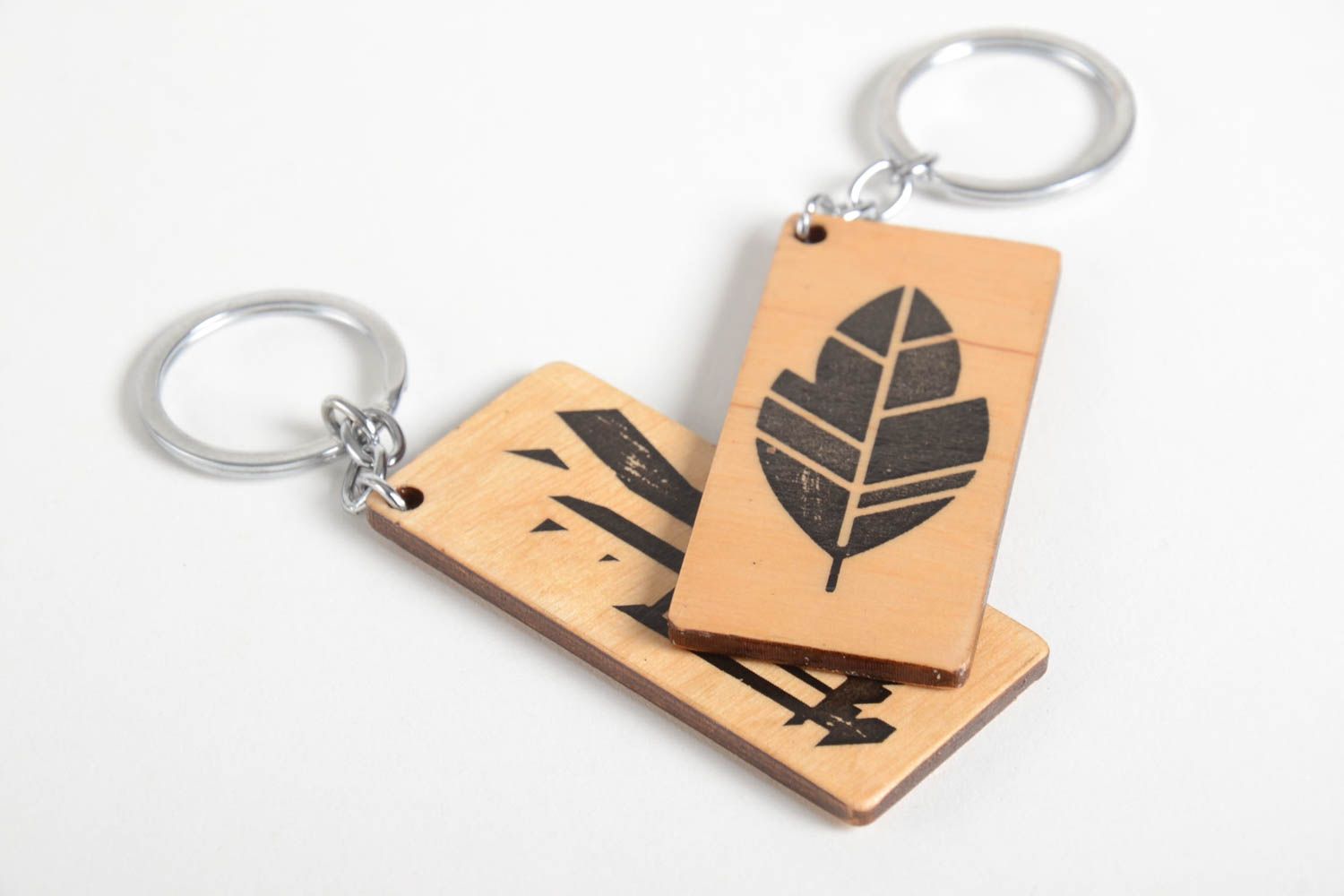 Сувениры из дерева ручной работы брелки для ключей брелки для телефона 2 шт фото 4