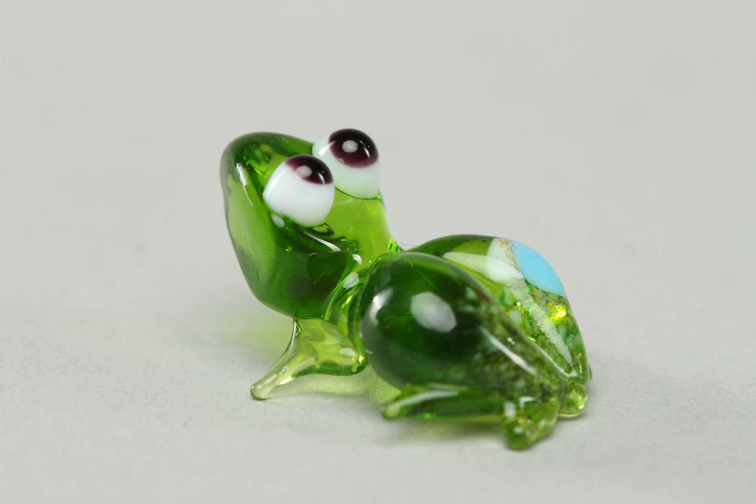 Lampwork glass statuette Frog photo 3