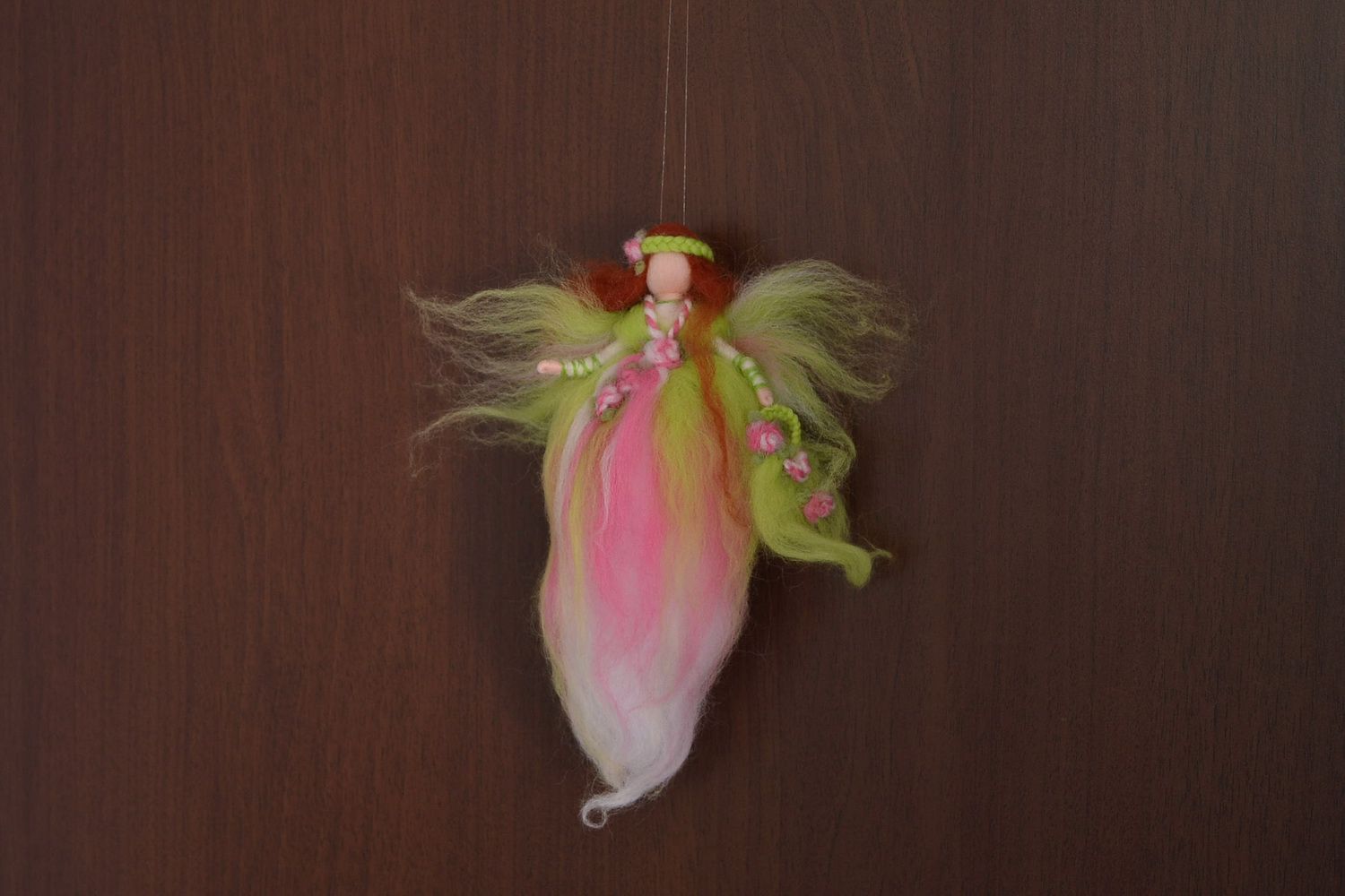 Кукла фея Весна из валяной шерсти фото 5