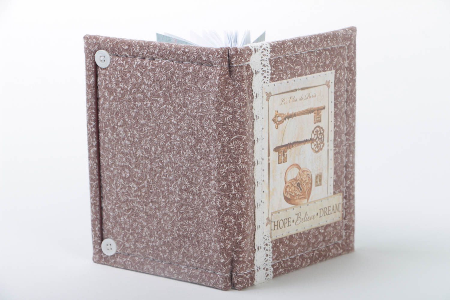 Handmade braunes Designer Notizbuch Geschenk für Frauen Scrapbooking Notizbuch  foto 2